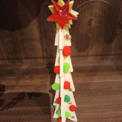 Mini wooden embellished christmas tree