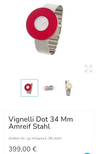 Pierre Junod Vignelli Halo Watch Interchangable Rings x3