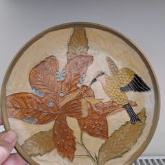 Vintage Hand-Painted Metal Wall Plaque