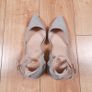 Raid Grey Pointed Toe Ankle Strap Block Heel Court Shoes 7UK/40EU Image 10