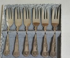 silver plated cake forks set