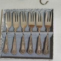 silver plated cake forks set