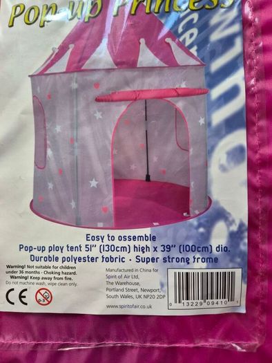 Princess pop up tent
