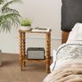 2-Tier Wooden Side Table, Narrow Nightstand with Open Wood Shelf, Bedside Table for Small Spaces, Bedroom, Living Room, Accent End Table with Solid Wood Legs Rustic Brown Image 5