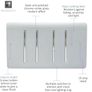 4 gang lightswitch - Silver Image 4