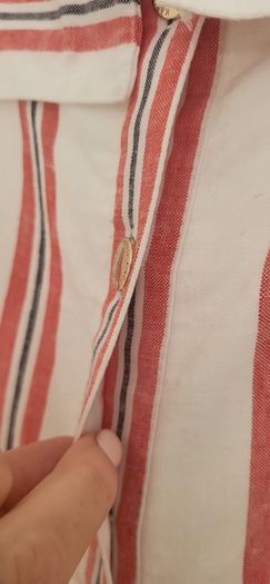 KARL LAGERFIELD Paris striped nautrical belted midi with gold tone button Sz 8 US (Fit 12UK) - Rrp 335 (New)