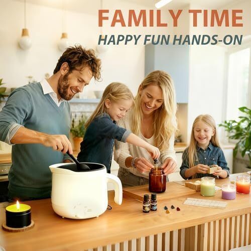 Scented Candle Making Kit with Electric Wax Melter, Candle Making Supplies for Adults Beginners, DIY Craft Tools to Make Your Own Including Dye, Essential Oil, Soy Wax, Wicks, Candle Jars