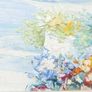 Vintage Oil Paintings Seaside Impressionism Wall Art Blue Oil Paintings Garden Floral Wall Art Blue Artwork Living Room Wall Art, signed framed Image 6