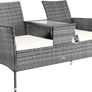 Garden Bench Weatherproof Poly Rattan Table Cushions 320kg Load Image 5