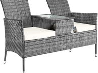 main image for ad Garden Bench Weatherproof Poly Rattan Table Cushions 320kg Load