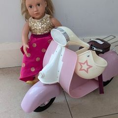Our Generation Doll & Pink Retro Scooter