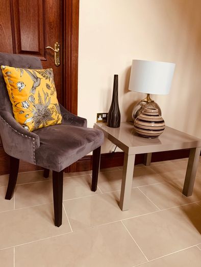 high gloss side table