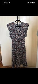 Apricot ditsy cluster ruffle dress