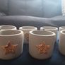 Miniature Painted Terracotta Pots Decorated with Glitter Star/Heart  ..  Three for 9.00e or 4.00e Each . Price Drop Image 5