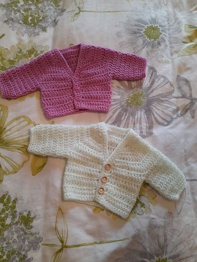 Handmade premature baby cardigans
