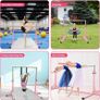 Gymnastics Bar Horizontal Bar with Gymnastic Rings for Kid 13 Height Adjustable Image 7