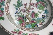 Reduced Antique Coalport China Indian Tree 9.5  inch plate or dish with Scalloped Rim