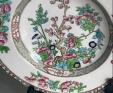 Antique Coalport China Indian Tree 9.5  inch plate or dish with Scalloped Rim