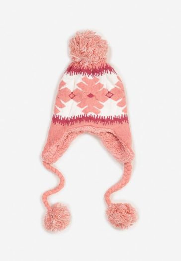 Funky Winter Hat with Fluffy Pompoms - new/with tags