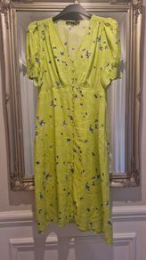 Stunning French connection lime green and cobalt blue dress