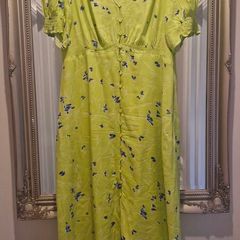 Stunning French connection lime green and cobalt blue dress