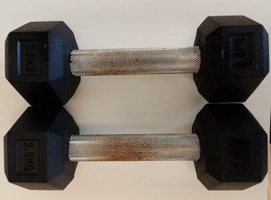 2.5kg Hex Dumbbells - pair