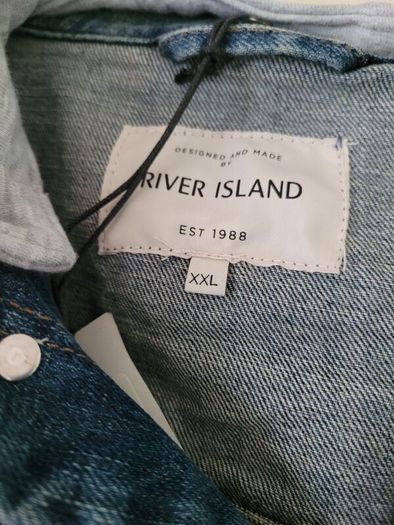 Brand New River Island Mens Hooded Denim Jacket - Size XXL
