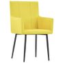 Dining Chairs with Armrests 4 pcs Yellow Fabric Image 4