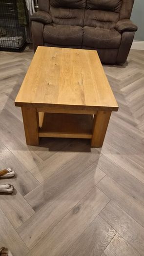 solid oak coffee table