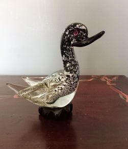 Vintage Murano Art Glass Duck Figurine.