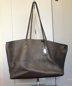 Fendi metallic shopper bag