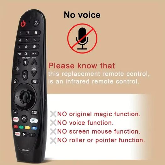 No voice Remote AKB75855501 for LG Smart TV Magic Remote Replacement AN-MR20GA MR19BA MR18BA MR650A, with Pointer Function