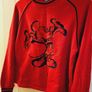 RARE Disney Mickey Mouse Vintage Sweatshirt Raised Sketch Pattern 100% Cotton Image 4