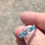 Sky blue Topaz and Zircon Sterling silver ring Image 7