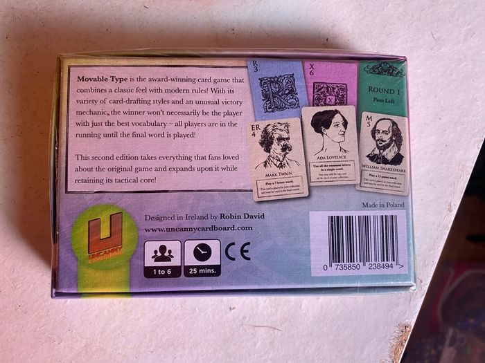 Movable Type Card Game