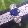 Sapphire Diamond Platinum Ring Image 3