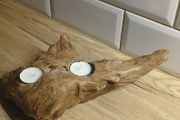 Natural Wooden Tealight Holder, slight damage