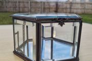 Hexagonal Metal Bevel Glass Jewellery Box