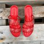 DKNY Red Clear Strap Cork Wedge Sandals | Size EU 36 UK 3 Image 4