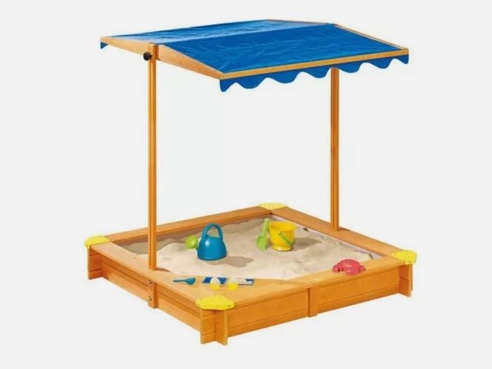 sandpit with the roof with UV protection
