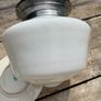 Mid Century Milk Glass Opaque Ceiling light shade Image 2