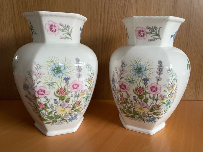 Vintage Aynsley Wild Tudor Porcelain Vases