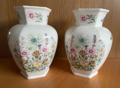 Vintage Aynsley Wild Tudor Porcelain Vases