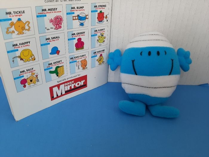 Vintage Mr Men book and new Mr bump toy