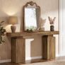 160 cm Long Console Table, Farmhouse Entrance Table Behind Couch, Wooden Foyer Table Image 3