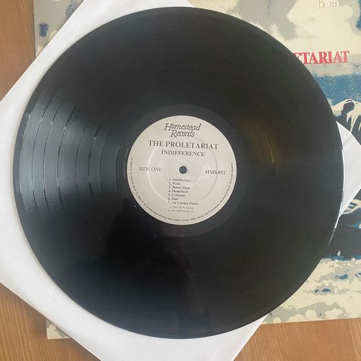 The Proletariat - Indifference. First press on Homestead Records