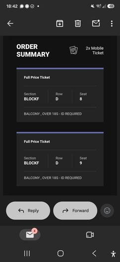 seated balcony tickets for the mountain goats concert Dublin