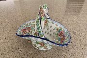 Hand Painted Ceramic Basket