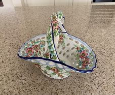 Hand Painted Ceramic Basket