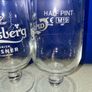 carlsberg beer half pint glasses brand new Image 5